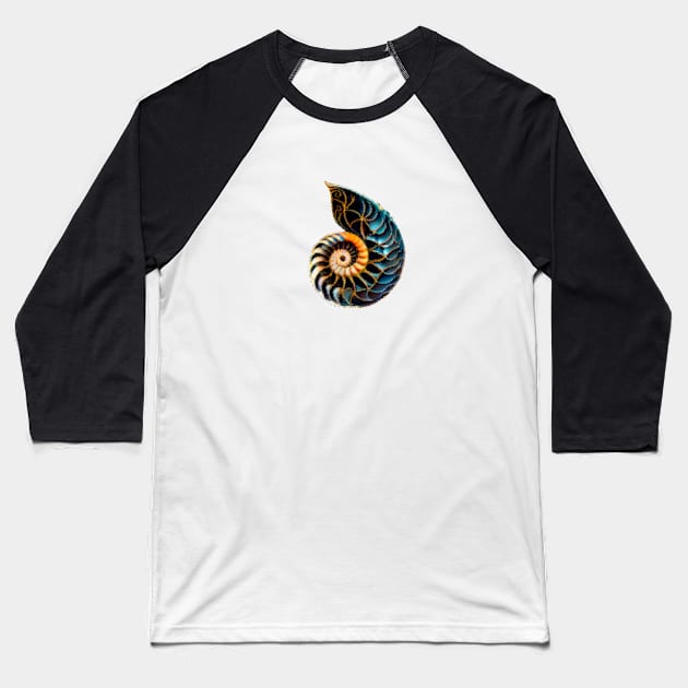 Nautilus shell, ocean, digital graphic Baseball T-Shirt by NATLEX